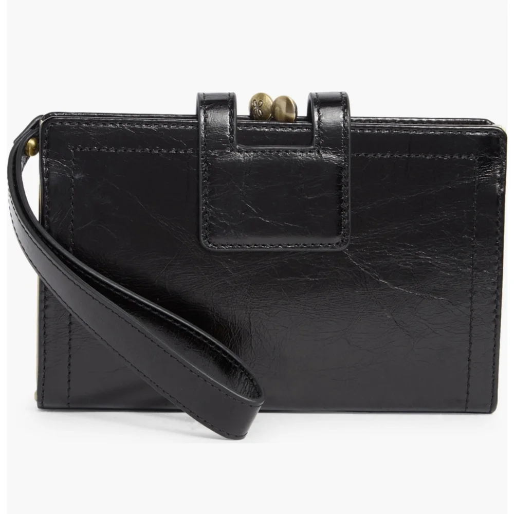 New HOBO Violet Black Leather Wristlet Wallet NWT - Picture 8 of 9